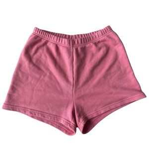 Aritzia Tna Airy Fleece Perfect Hi-Rise 3” Sweatshort Size Small Pink